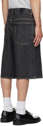 Sunflower Black Super Wide Denim Shorts