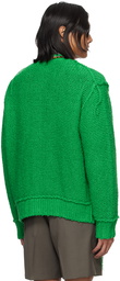 sacai Green Loose Thread Cardigan