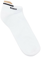 Boss Iconic Cotton-blend Ankle Socks set of Three White