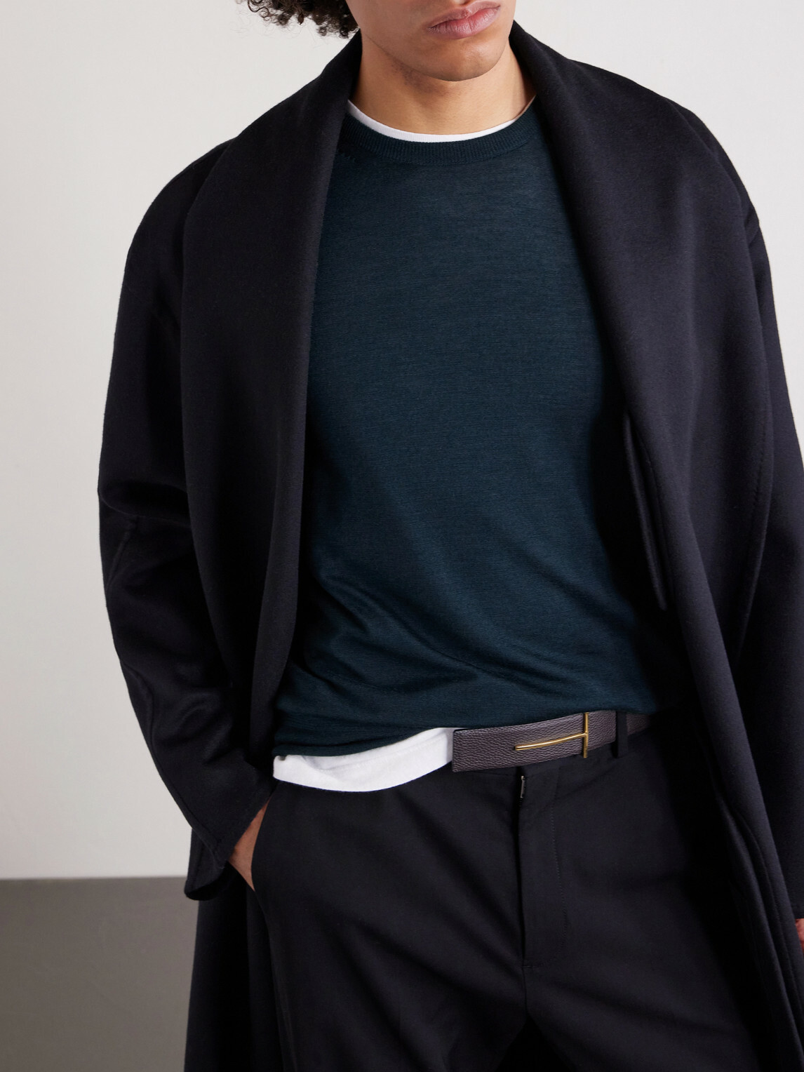 TOM FORD - Slim-Fit Cashmere and Silk-Blend Sweater - Blue TOM FORD