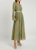 Forte_forte Lurex Metallic Fine-knit Maxi Dress Green