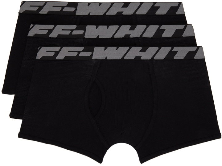 Photo: Off-White Three-Pack Black Industrial Boxers
