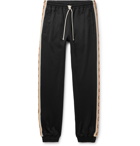Gucci - Slim-Fit Logo-Jacquard Webbing-Trimmed Tech-Jersey Track Pants - Black