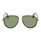 Gucci Tortoiseshell and Gold Aviator Sunglasses