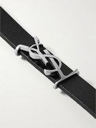 SAINT LAURENT - Opyum Leather and Silver-Tone Bracelet - Black