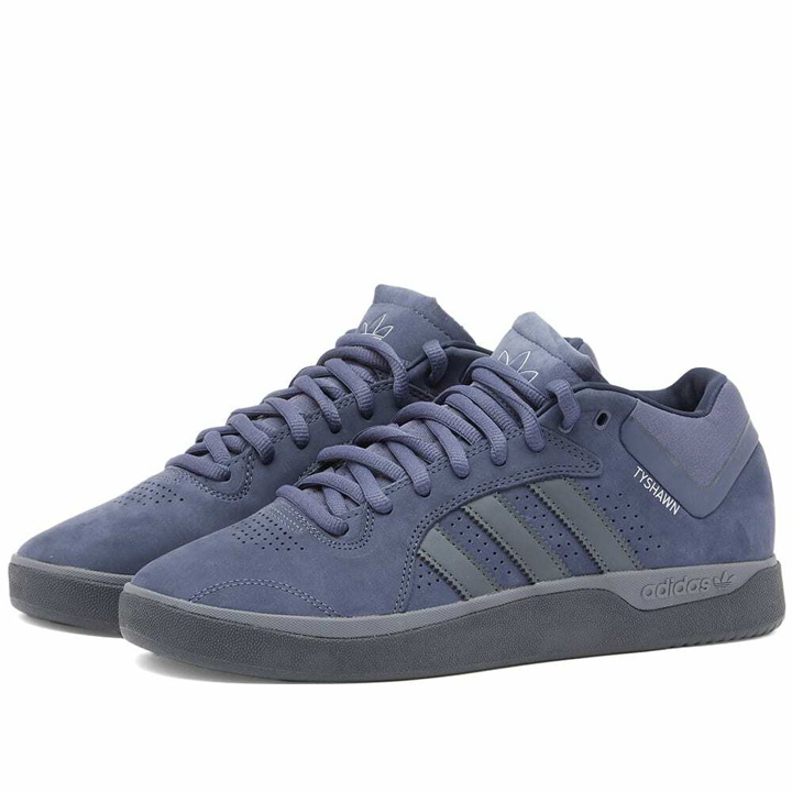 Photo: Adidas Men's TYSHAWN Sneakers in Navy/Carbon/Ink