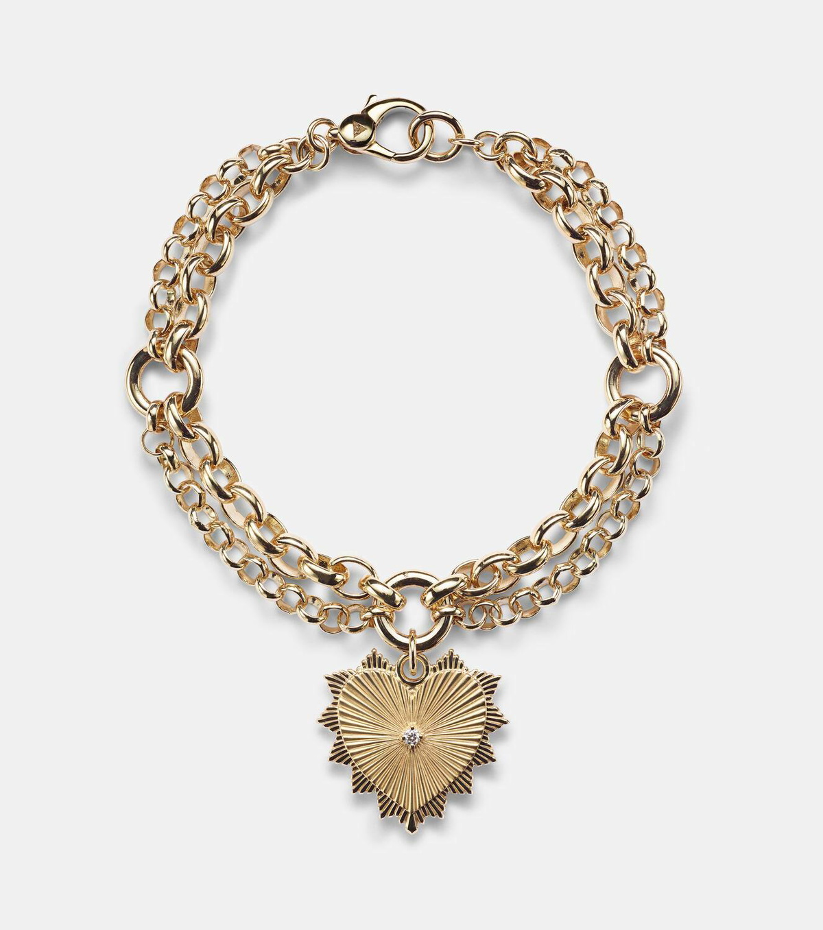 FoundRae True Love 18kt gold charm bracelet with diamond