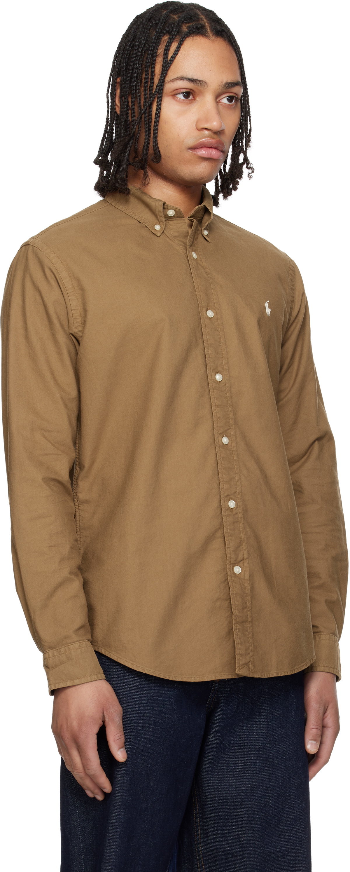 Polo Ralph Lauren Brown Garment-Dyed Oxford Shirt Polo Ralph Lauren