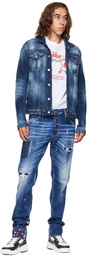 Dsquared2 Blue Floral Cool Guy Jeans