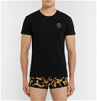 Versace - Two-Pack Slim-Fit Stretch-Cotton Jersey T-Shirts - Black