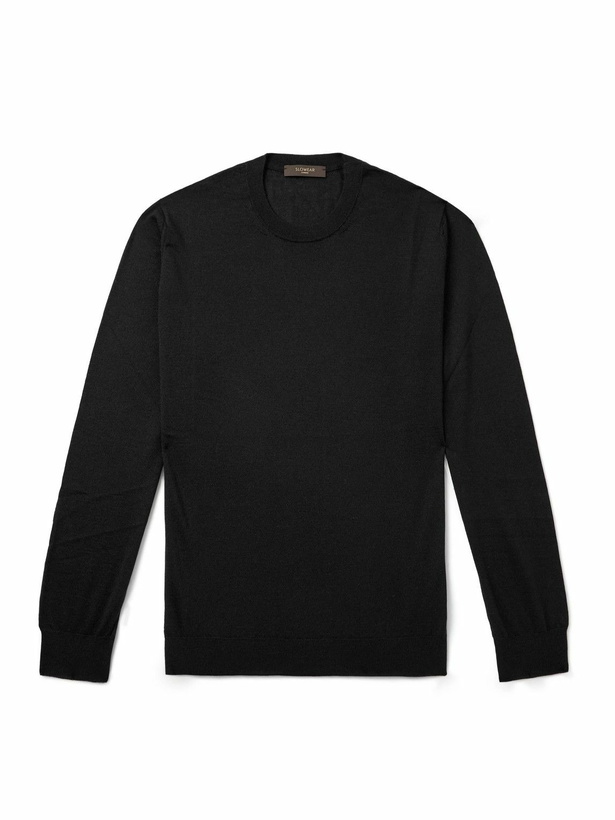 Photo: Incotex - Zanone Cashmere and Silk-Blend Sweater - Black