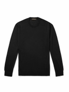 Incotex - Zanone Cashmere and Silk-Blend Sweater - Black