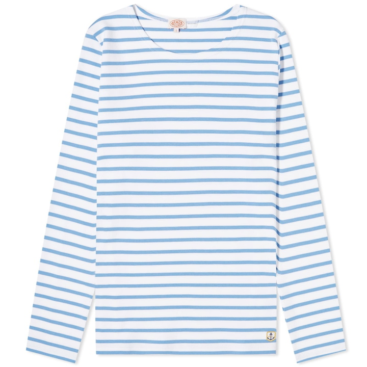 Photo: Armor-Lux Women's Long Sleeve Breton T-Shirt in White Lobelia