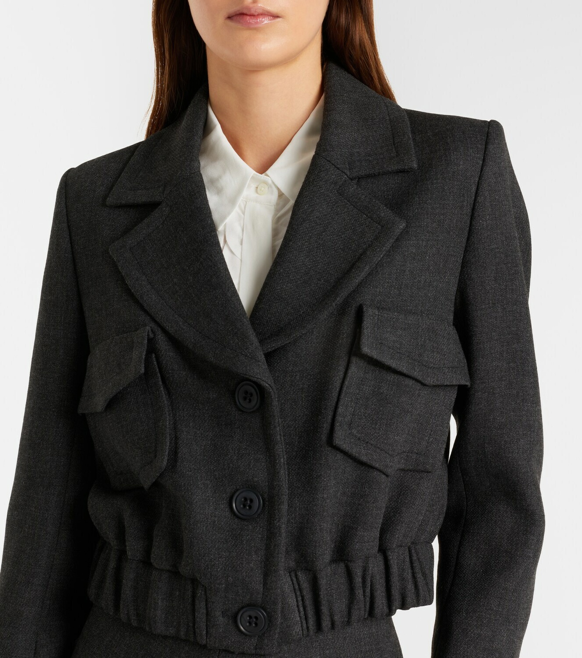 Dorothee Schumacher Layered Coolness organza-trimmed cropped jacket