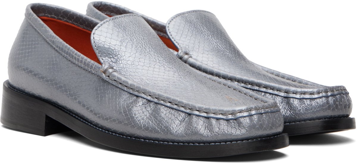 Acne Studios Gray Leather Loafers