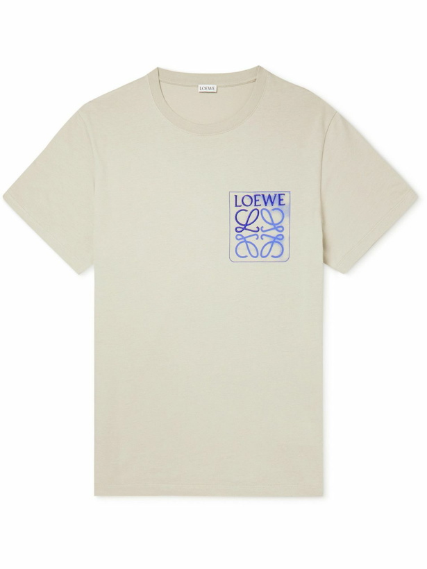 Photo: Loewe - Anagram Logo-Detailed Cotton-Jersey T-Shirt - Gray