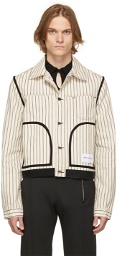 Daniel W. Fletcher Off-White Denim Hickory Stripe Jacket