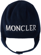 Moncler Enfant Baby Pink Logo Beanie