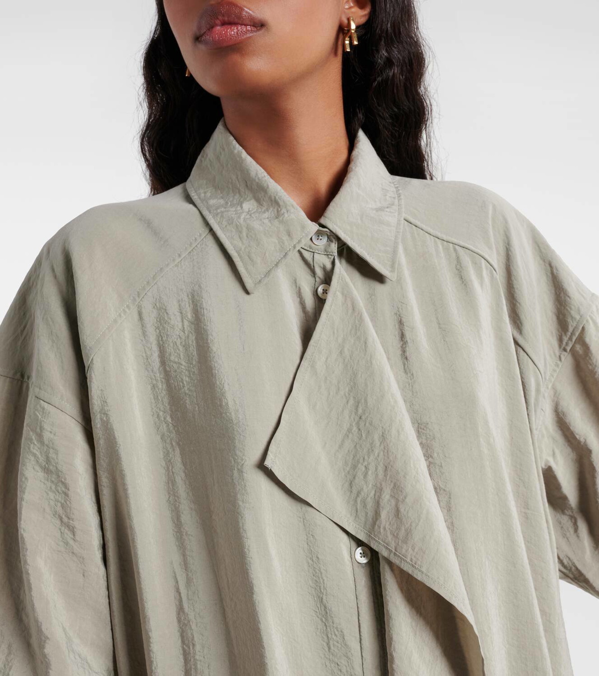 slim fit dress slacks Belted Shirt Dress in Steel main image 1