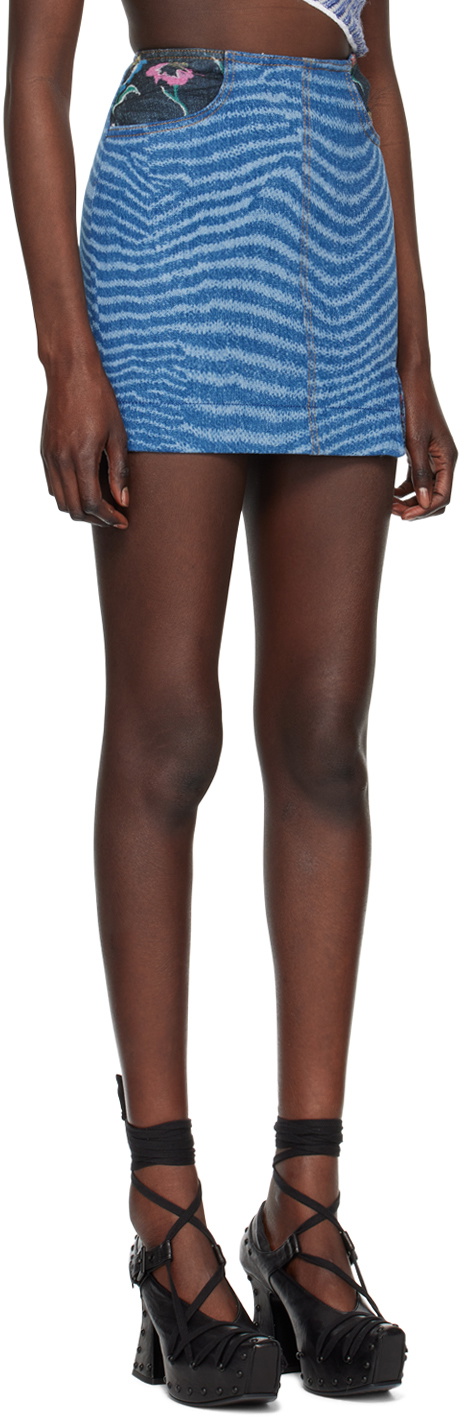 VITELLI SSENSE Exclusive Blue Denim Miniskirt