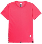 Thom Browne - Grosgrain-Trimmed Cotton-Piqué T-Shirt - Men - Pink