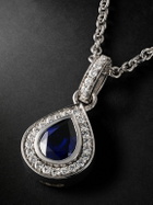 42 Suns - 14-Karat White Gold Laboratory-Grown Sapphire and Diamond Pendant Necklace