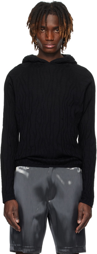 Photo: HELIOT EMIL Black Sortsol Knit Hoodie