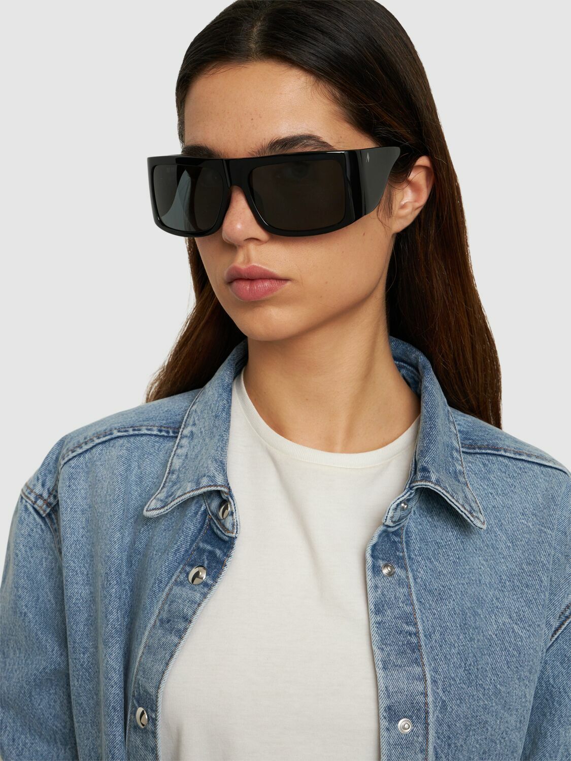 サングラス THE ATTICO Woman Sunglasses Black ATTICO16C1SUN C1 The Attico - The Attico Edie Aviator Sunglasses in Black