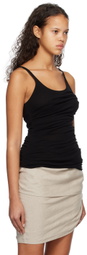 Subtle Le Nguyen Black Draped Tank Top