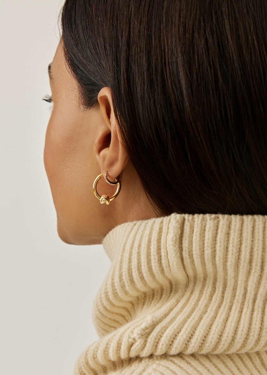 Missoma X Lucy Williams Knot 18ct Gold Vermeil Small Hoop Earrings - One Size