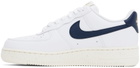 Nike White & Navy Air Force 1 '07 Next Nature Sneakers