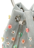 Jimmy Choo Bon Bon Floral-embellished Mesh Bucket bag - Silver - One Size
