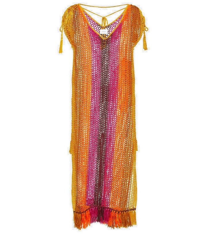 Photo: Anna Kosturova Striped crochet maxi dress