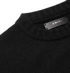 AMIRI - Appliquéd Wool and Cashmere-Blend Sweater - Black