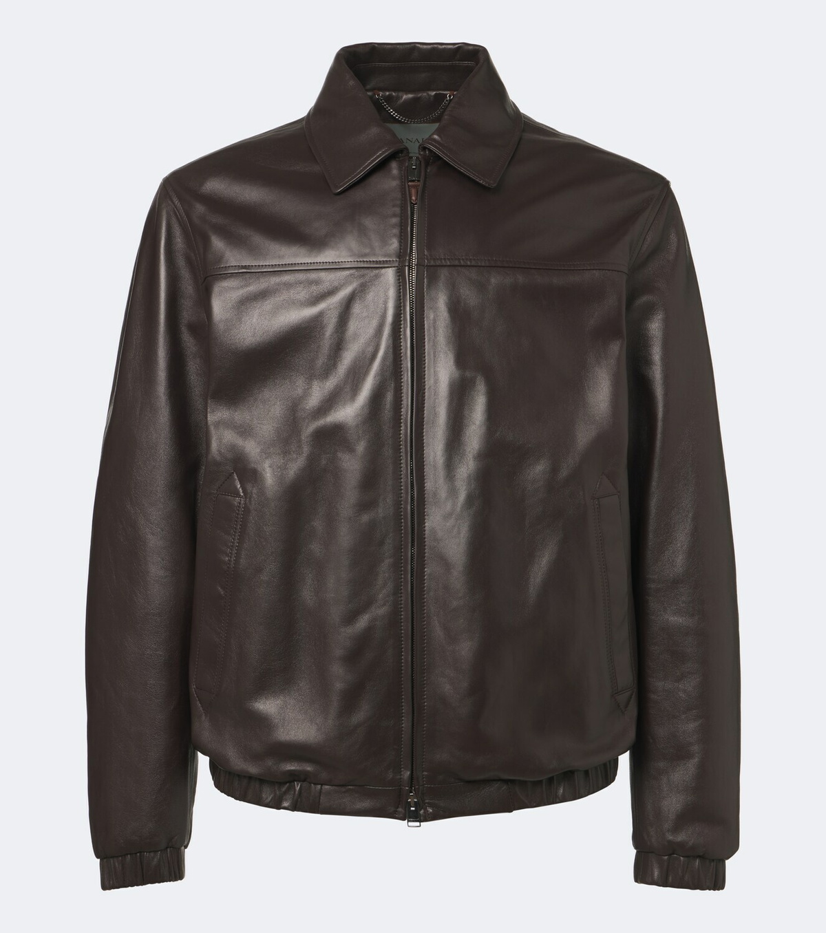 Canali Leather blouson jacket