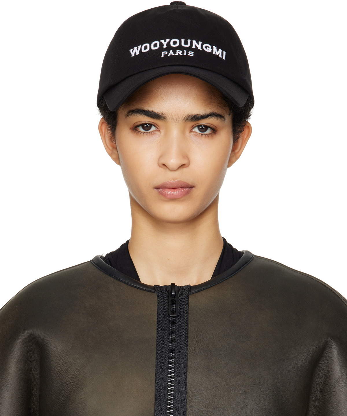 キャップ Wooyoungmi Embroidered Ball Cap Black WOOYOUNGMI: Black Embroidered Ball Cap | SSENSE