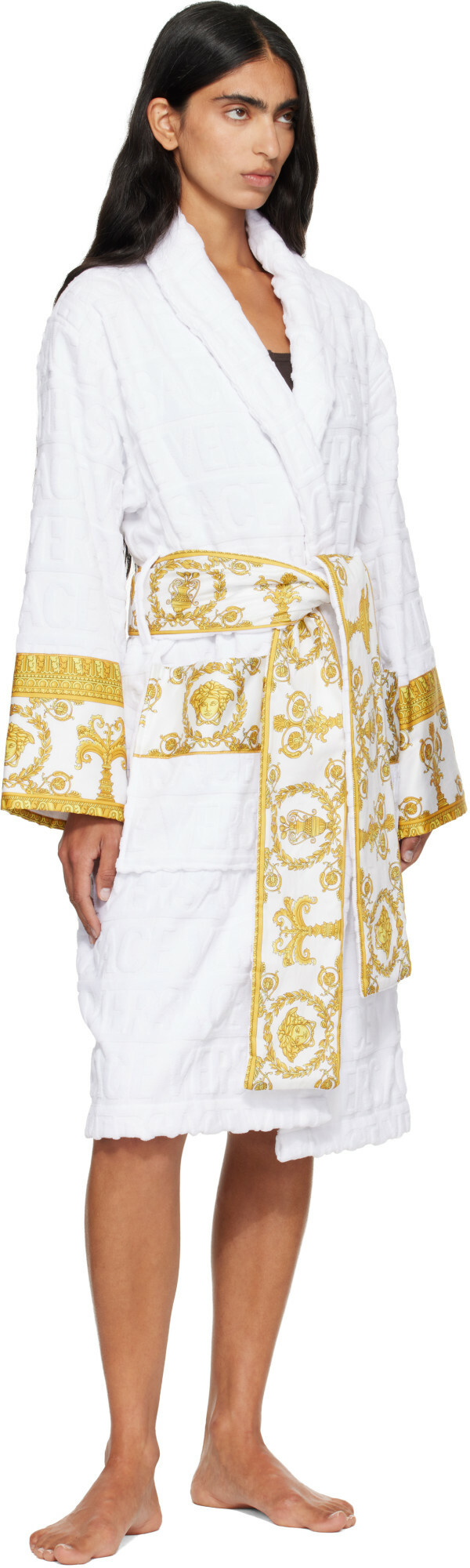Versace White 'I Heart Baroque' Bathrobe