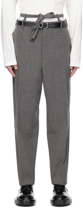 Photo: Jil Sander Gray Belted Trousers