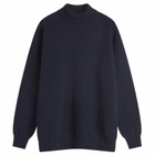 Jamieson's of Shetland Men's Roll Neck Knit in Dark Navy