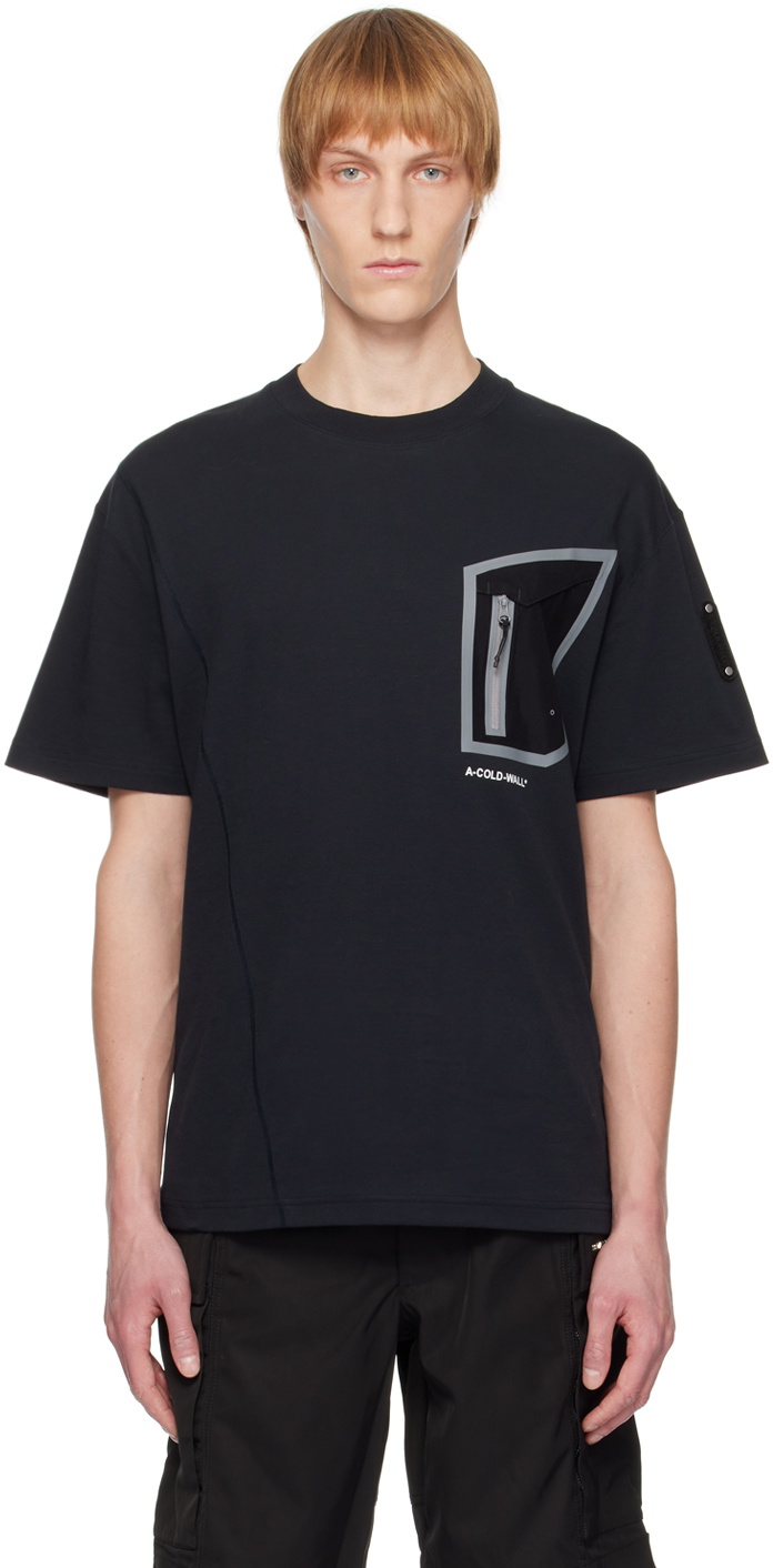 A-COLD-WALL* Black Technical Polygon T-Shirt A-Cold-Wall*