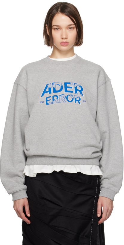 Photo: ADER error Gray Graphic Crewneck Sweatshirt