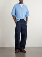 Blue Blue Japan - Knitted Polo Shirt - Blue