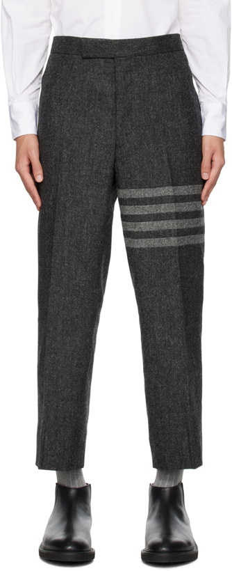 Photo: Thom Browne Gray Dropped Inseam Trousers