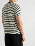 FRAME - Striped Cotton-Jersey T-Shirt - Black