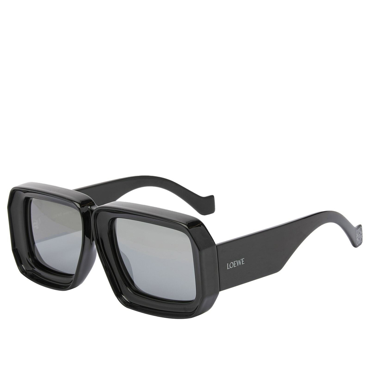 Loewe Eyewear Paula's Ibiza Mask Sunglasses in Black/Silver 