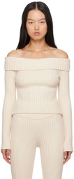 GUIZIO Off-White Thalia Off Shoulder Sweater
