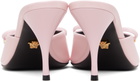 Versace Pink Opera Bow Patent Mule Heeled Sandals