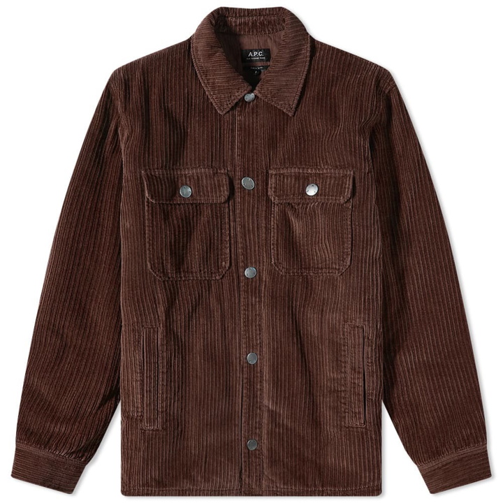 Photo: A.P.C. Men's Alex Shirt Jacket in Brown