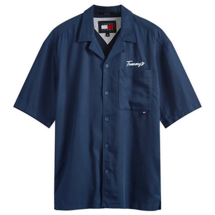 Photo: Tommy Jeans Men's Resort Vacation Shirt in Dark Night Navy