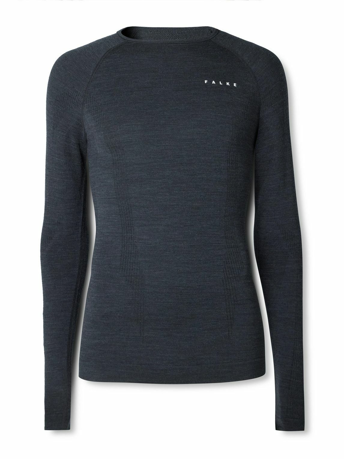 Falke - Printed Virgin Wool-Blend Ski Base Layer - Black
